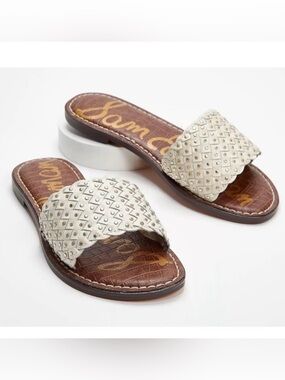 Sam Edelman Geraldine Women’s Beige Leather Studded Sandals -8